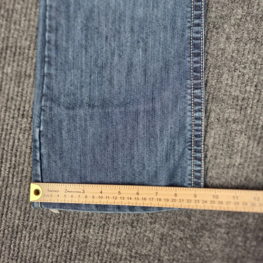 Wrangler Womens Bootcut Jeans Medium Wash Pink Stitching 09MWZBF Size 11/12 x 32